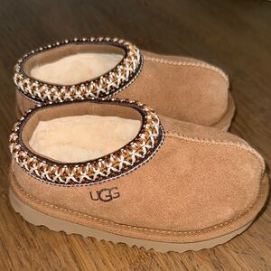 UGG Tan Kids Boots with Beaded Trim